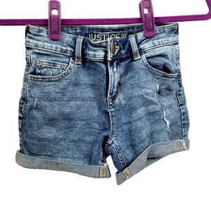Justice Girls Denim Midi Medium Wash Shorts Size 14‎